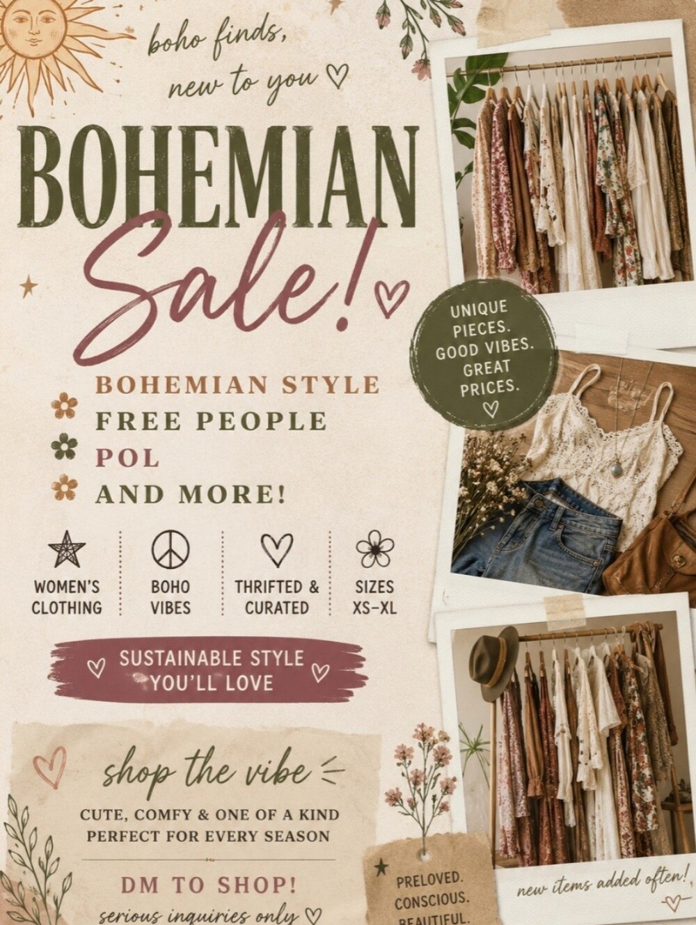FREE PEOPLE ,POL ANTHROPOLOGIE DRESSES BOHO AND MOR LIVE SHOW 🎀🎀🎀